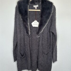 Knox Rose Gray Cardigan Sweater with Relaxed Fit